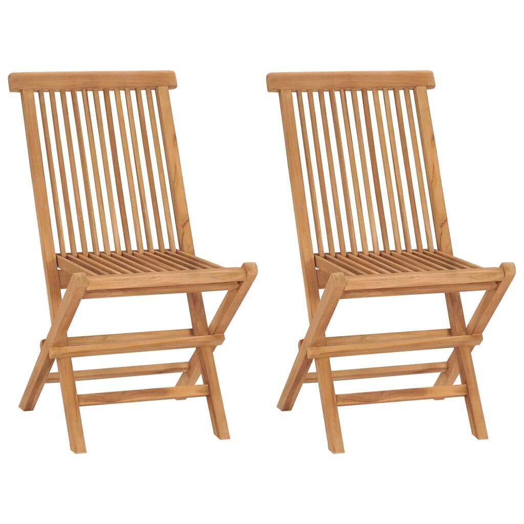 Saliekami dārza krēsli vidaXL, 2 gab., brūni cena un informācija | Dārza krēsli | 220.lv