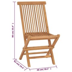 Saliekami dārza krēsli vidaXL, 4 gab., brūni cena un informācija | Dārza krēsli | 220.lv