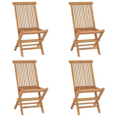 Saliekami dārza krēsli vidaXL, 4 gab., brūni cena un informācija | Dārza krēsli | 220.lv