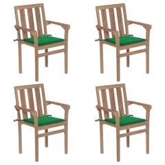 Dārza krēsli ar matračiem vidaXL, 4 gab., brūns cena un informācija | Dārza krēsli | 220.lv