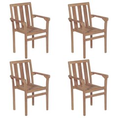 Dārza krēsli ar matračiem vidaXL, 4 gab., brūni cena un informācija | Dārza krēsli | 220.lv