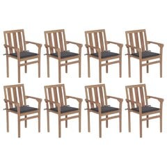 Dārza krēsli ar matračiem vidaXL, 8 gab., brūni cena un informācija | Dārza krēsli | 220.lv