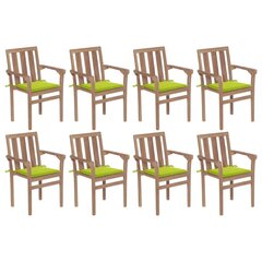 Dārza krēsli ar matračiem vidaXL, 8 gab., brūni cena un informācija | Dārza krēsli | 220.lv