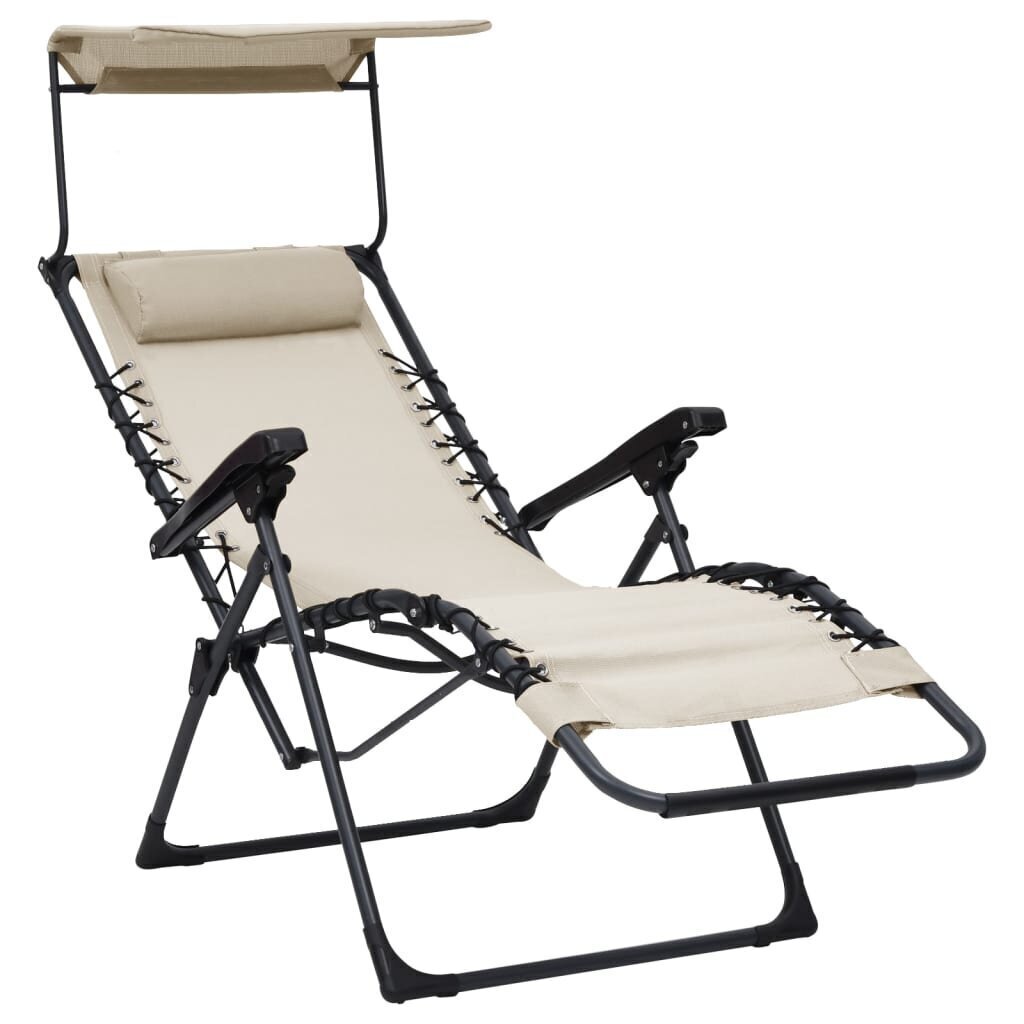 Salokāmi pludmales krēsli vidaXL, 2 gab., krēmkrāsas cena un informācija | Dārza krēsli | 220.lv