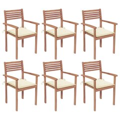 Dārza krēsli ar matračiem vidaXL, 6 gab. цена и информация | скамейка со столиком | 220.lv