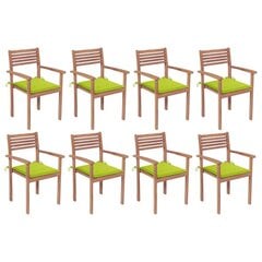 Dārza krēsli ar matračiem vidaXL, 8 gab. cena un informācija | Dārza krēsli | 220.lv
