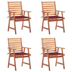 Dārza krēsli ar matračiem vidaXL, 4 gab. cena un informācija | Dārza krēsli | 220.lv