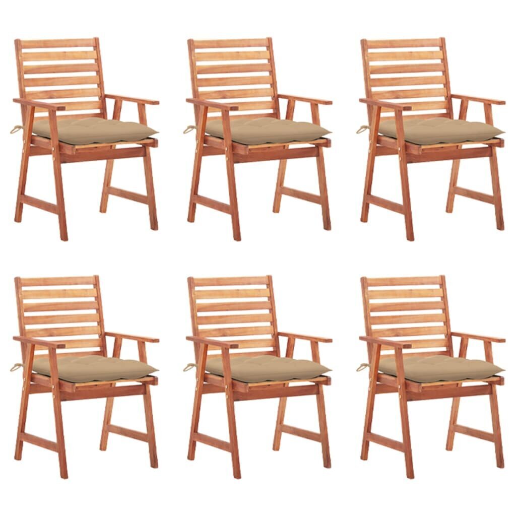 Dārza krēsli ar matračiem vidaXL, 6 gab. cena un informācija | Dārza krēsli | 220.lv