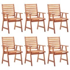 Dārza krēsli ar matračiem vidaXL, 6 gab. цена и информация | скамейка со столиком | 220.lv
