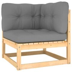 Trīsvietīgs dārza dīvāns vidaXL ar matračiem, brūns cena un informācija | Dārza krēsli | 220.lv