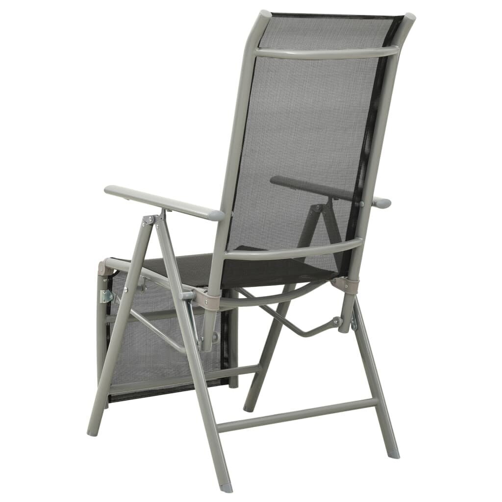 Atgāžams dārza krēsls vidaXL, sudraba krāsā cena un informācija | Dārza krēsli | 220.lv