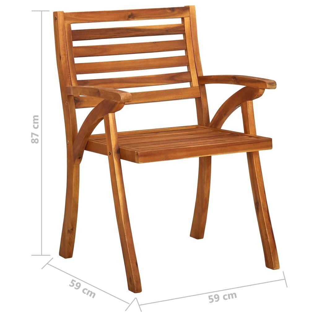 Dārza krēsli ar matračiem vidaXL, 2 gab., brūni cena un informācija | Dārza krēsli | 220.lv
