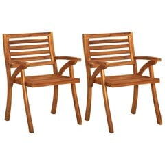 Dārza krēsli ar matračiem vidaXL, 2 gab., brūni цена и информация | скамейка со столиком | 220.lv