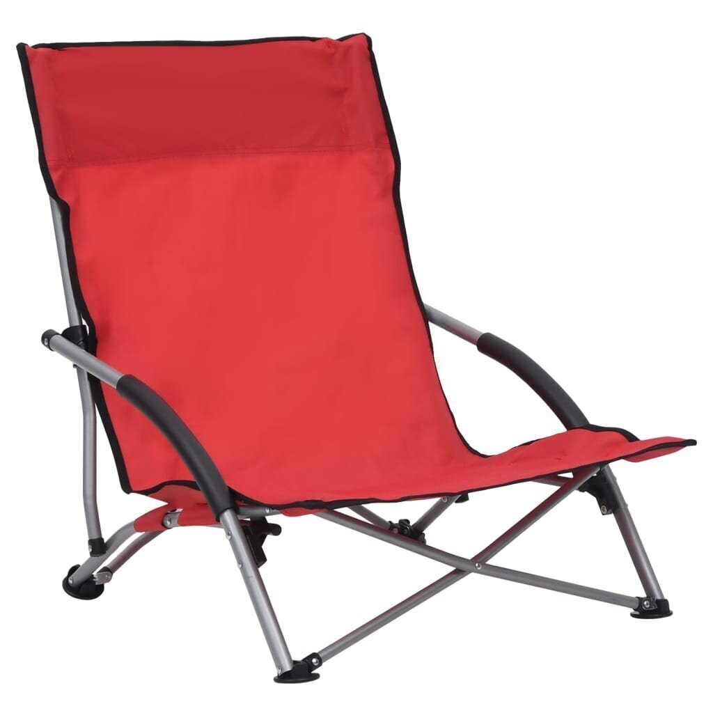 Salokāmi pludmales krēsli vidaXL, 2 gab., sarkani cena un informācija | Dārza krēsli | 220.lv