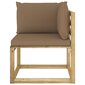 Dārza stūra dīvāni ar matračiem vidaXL, 2 gab., brūni cena un informācija | Dārza krēsli | 220.lv