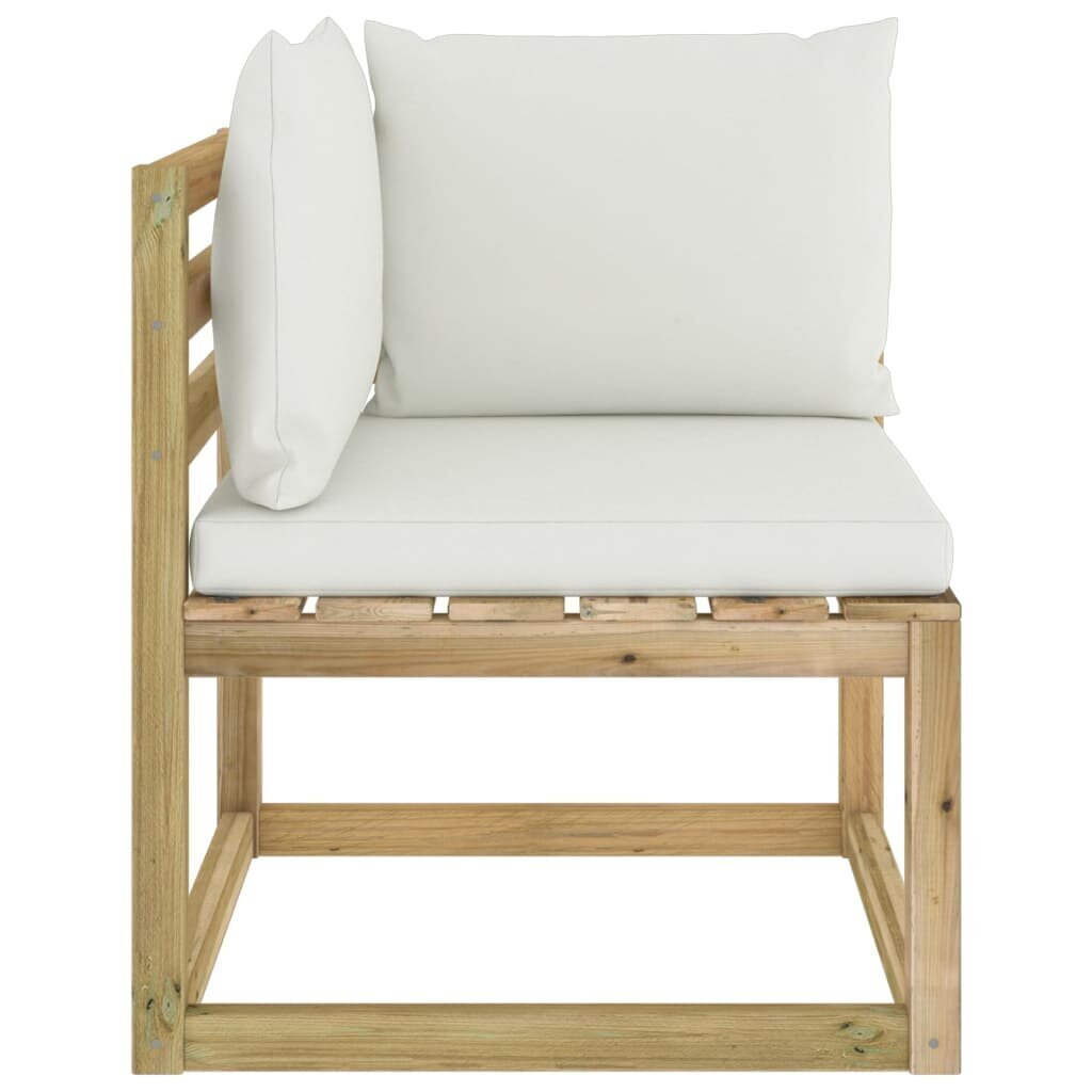 Dārza stūra dīvāni ar matračiem vidaXL, 2 gab., brūni cena un informācija | Dārza krēsli | 220.lv
