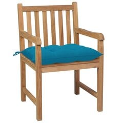 Dārza krēsli vidaXL, 8 gab., gaiši zili matrači, brūni cena un informācija | Dārza krēsli | 220.lv