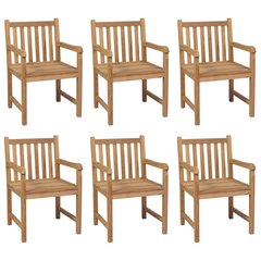 Dārza krēsli vidaXL, gaiši zili matrači, 6 gab., brūni cena un informācija | Dārza krēsli | 220.lv