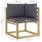 Dārza stūra dīvāns ar matračiem vidaXL cena un informācija | Dārza krēsli | 220.lv