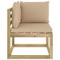 Dārza stūra dīvāni ar matračiem vidaXL, 2 gab., brūni цена и информация | Dārza krēsli | 220.lv