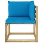 Dārza stūra dīvāni ar matračiem vidaXL, 2 gab. cena un informācija | Dārza krēsli | 220.lv