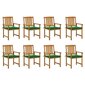 Dārza krēsli ar matračiem vidaXL, 8 gab., brūni цена и информация | Dārza krēsli | 220.lv
