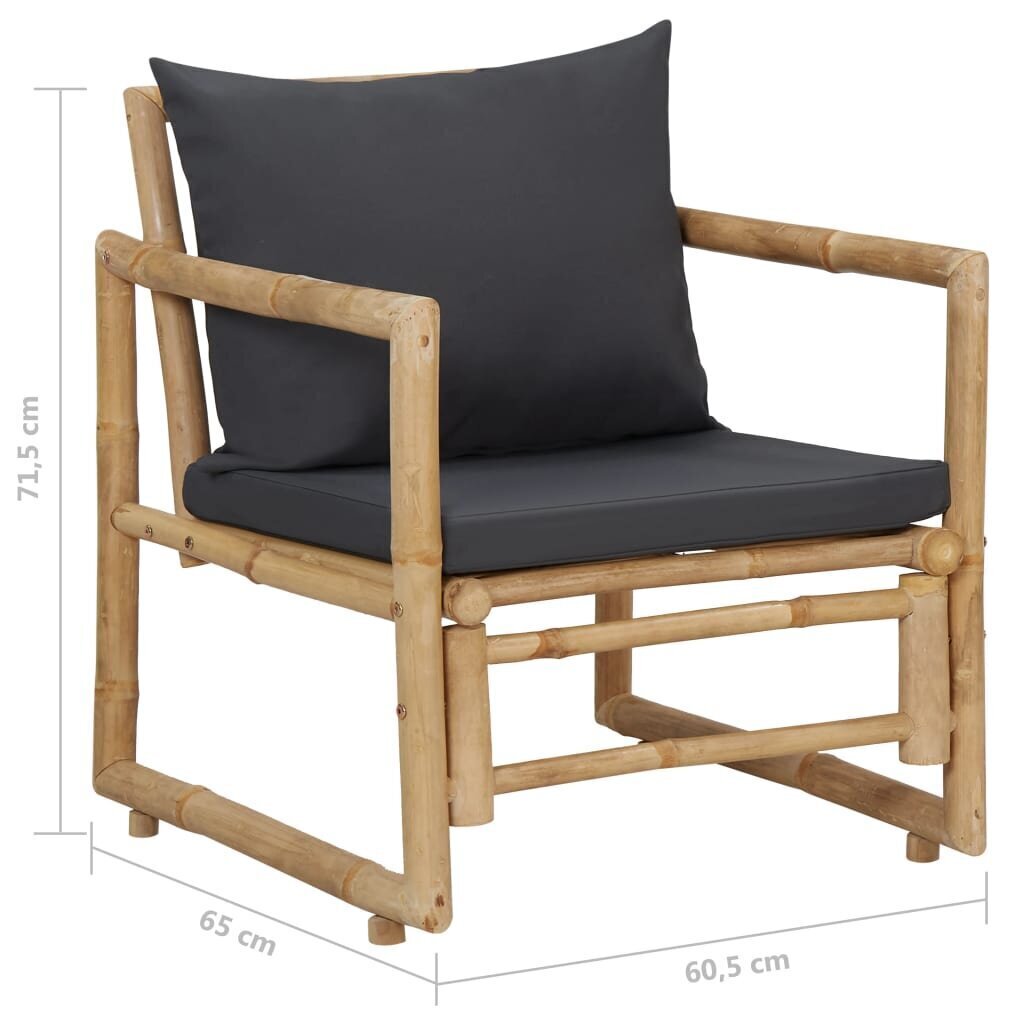 Dārza krēsli ar matračiem vidaXL, 2 gab., brūni цена и информация | Dārza krēsli | 220.lv