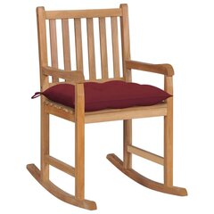 Šūpuļkrēsls vidaXL ar vīnsarkanu matraci, brūns цена и информация | Садовые стулья, кресла, пуфы | 220.lv