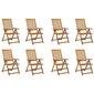 Saliekami dārza krēsli ar matračiem vidaXL, 8 gab., brūni cena un informācija | Dārza krēsli | 220.lv