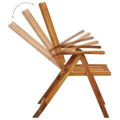 Saliekami dārza krēsli ar matračiem vidaXL, 8 gab., brūni cena un informācija | Dārza krēsli | 220.lv