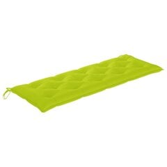 vidaXL dārza sola matracis, 150x50x7 cm, spilgti zaļš audums cena un informācija | Krēslu paliktņi | 220.lv