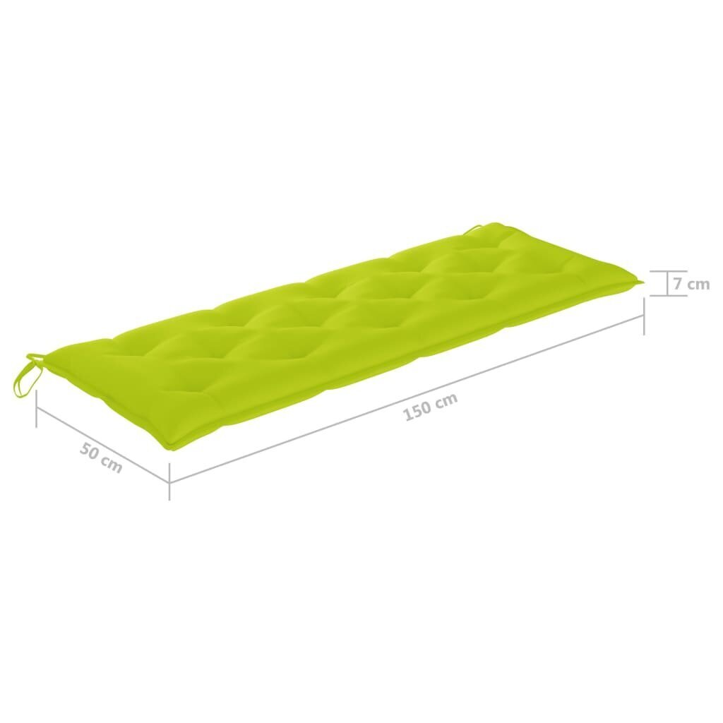 vidaXL dārza sola matracis, 150x50x7 cm, spilgti zaļš audums цена и информация | Krēslu paliktņi | 220.lv