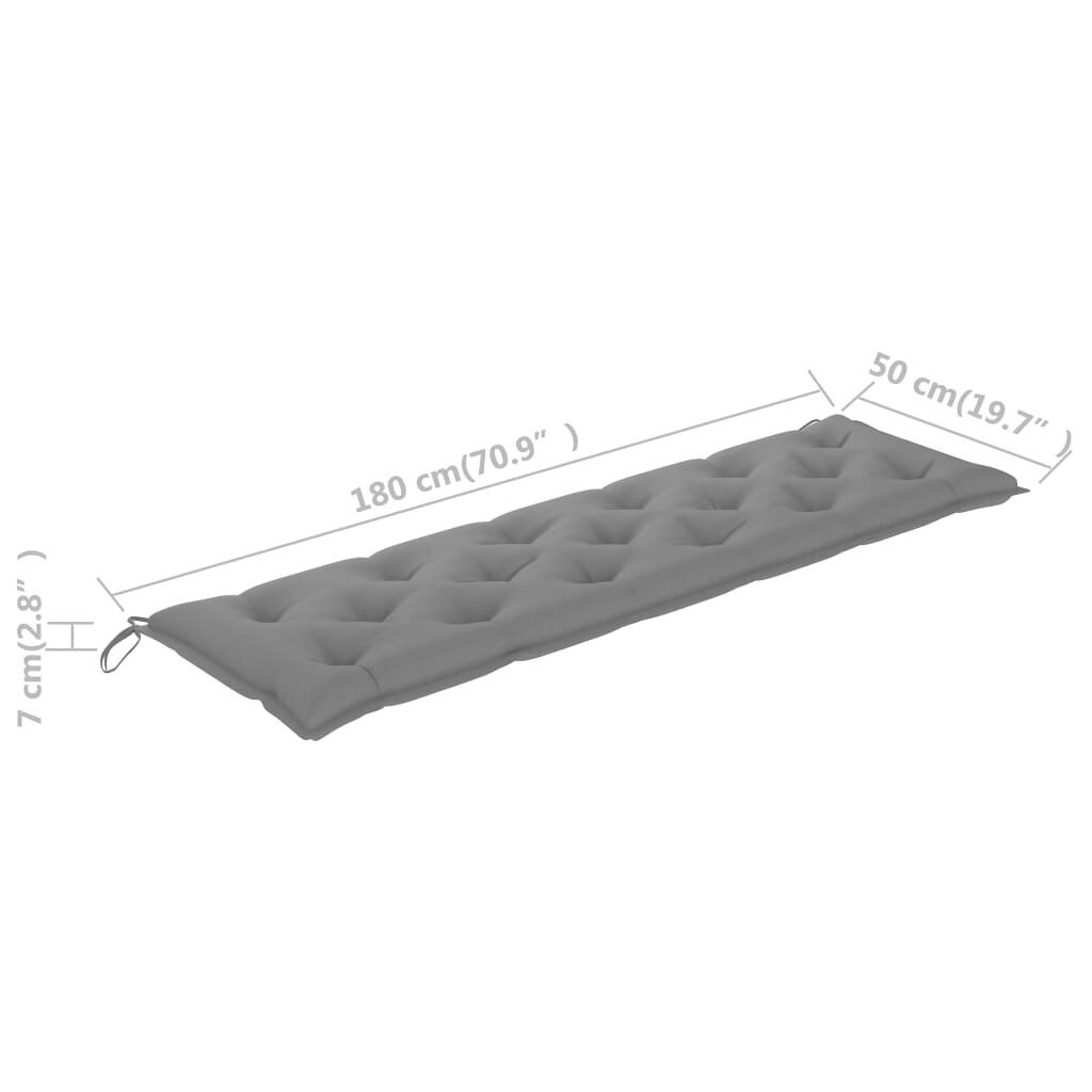 vidaXL dārza sola matracis, 180x50x7 cm, pelēks audums цена и информация | Krēslu paliktņi | 220.lv