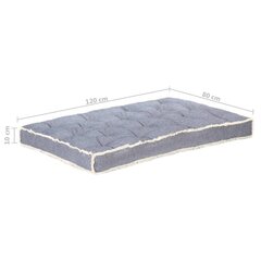 vidaXL palešu dīvāna matracis, 120x80x10 cm, zils цена и информация | Подушки, наволочки, чехлы | 220.lv