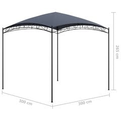 vidaXL dārza nojume, 3x3x2,65 m, antracītpelēka, 180 g/m² cena un informācija | Dārza nojumes un lapenes | 220.lv