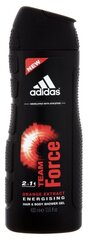 Dušas želeja Adidas Team Force vīriešiem 400 ml цена и информация | Парфюмированная мужская косметика | 220.lv