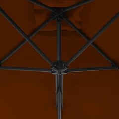 Dārza saulessargs ar tērauda kātu vidaXL, 300x230 cm, sarkanbrūns cena un informācija | Saulessargi, markīzes un statīvi | 220.lv