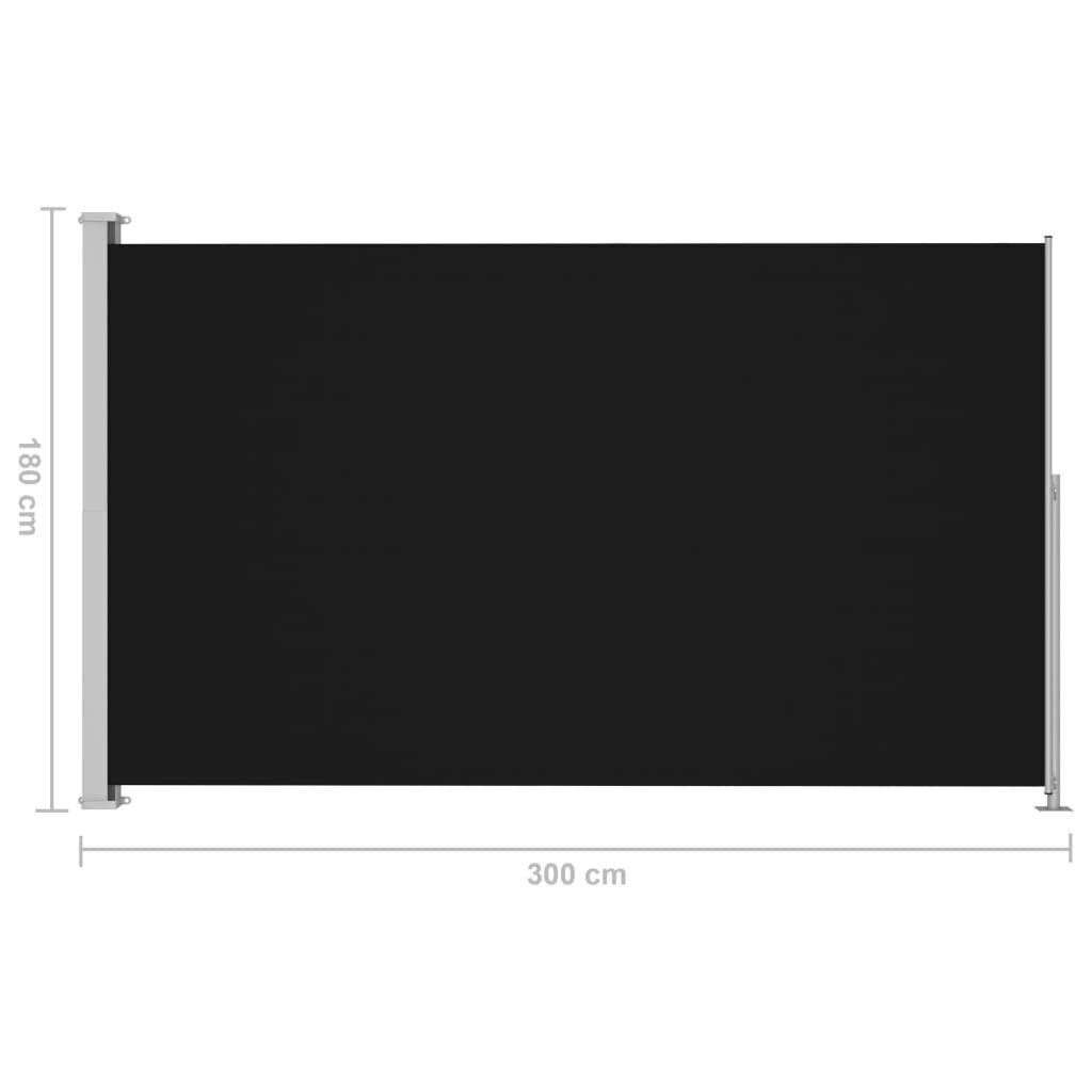 vidaXL izvelkama sānu markīze, melna, 180x300 cm cena un informācija | Saulessargi, markīzes un statīvi | 220.lv