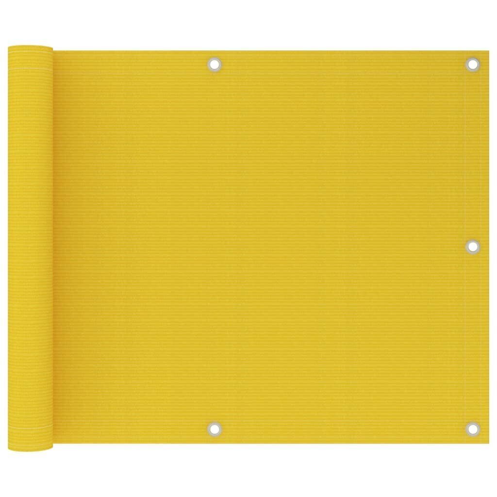 Balkona aizslietnis vidaXL, 75x600 cm, dzeltens cena un informācija | Saulessargi, markīzes un statīvi | 220.lv