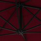 Saulessargs ar metāla kātu un LED vidaXL, 300 cm, vīnsarkans cena un informācija | Saulessargi, markīzes un statīvi | 220.lv