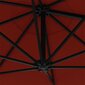 Saulessargs ar metāla kātu un LED vidaXL, 300 cm, sarkanbrūns cena un informācija | Saulessargi, markīzes un statīvi | 220.lv
