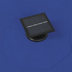 Saulessargs ar metāla kātu un LED vidaXL, 300 cm, zils cena un informācija | Saulessargi, markīzes un statīvi | 220.lv