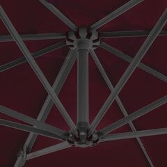 Dārza saulessargs ar alumīnija kātu vidaXL, 250x250 cm, bordo sarkans cena un informācija | Saulessargi, markīzes un statīvi | 220.lv