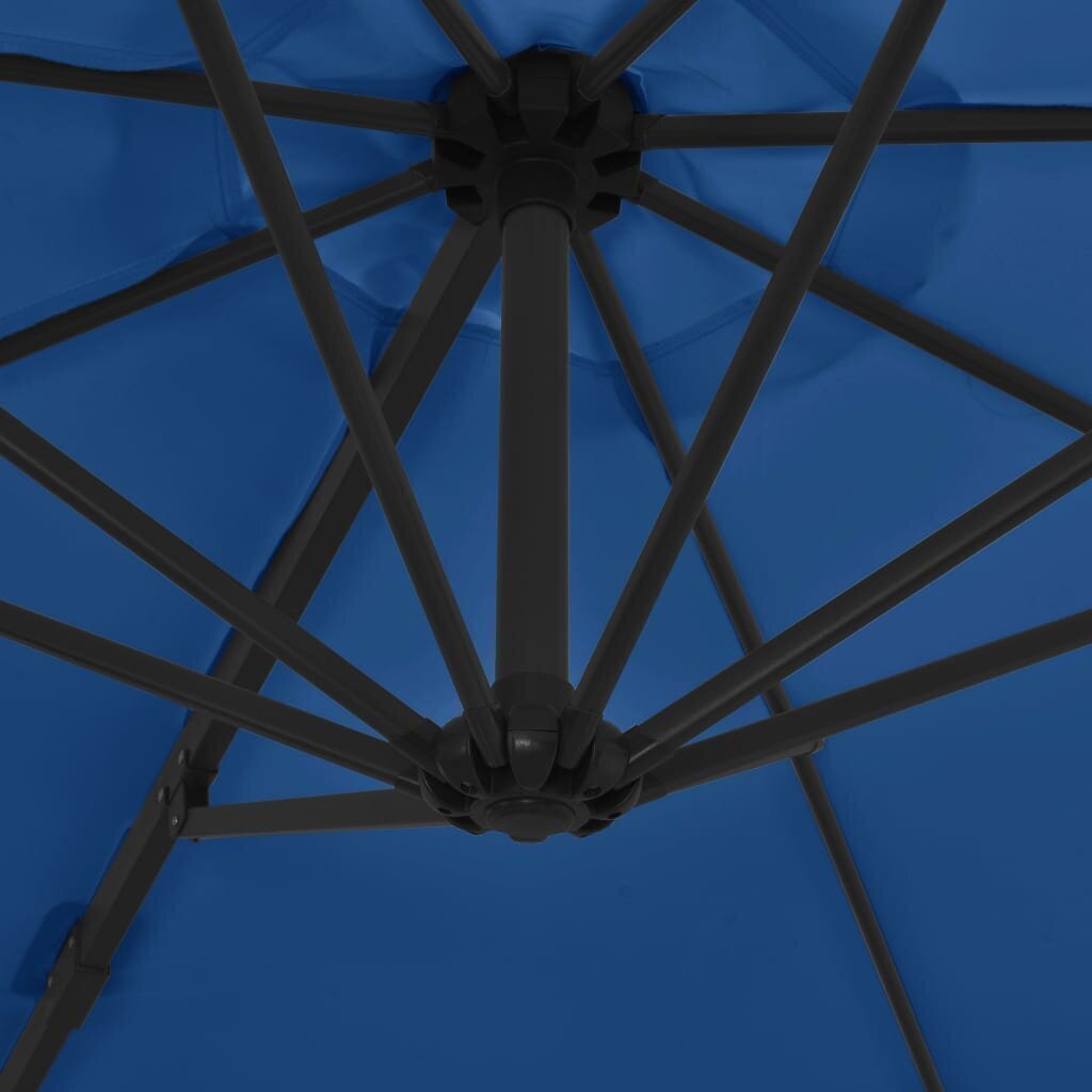 Dārza saulessargs ar tērauda kātu vidaXL, 300 cm, debeszils cena un informācija | Saulessargi, markīzes un statīvi | 220.lv