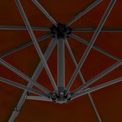 Dārza saulessargs ar alumīnija kātu vidaXL, 300 cm, sarkanbrūns cena un informācija | Saulessargi, markīzes un statīvi | 220.lv