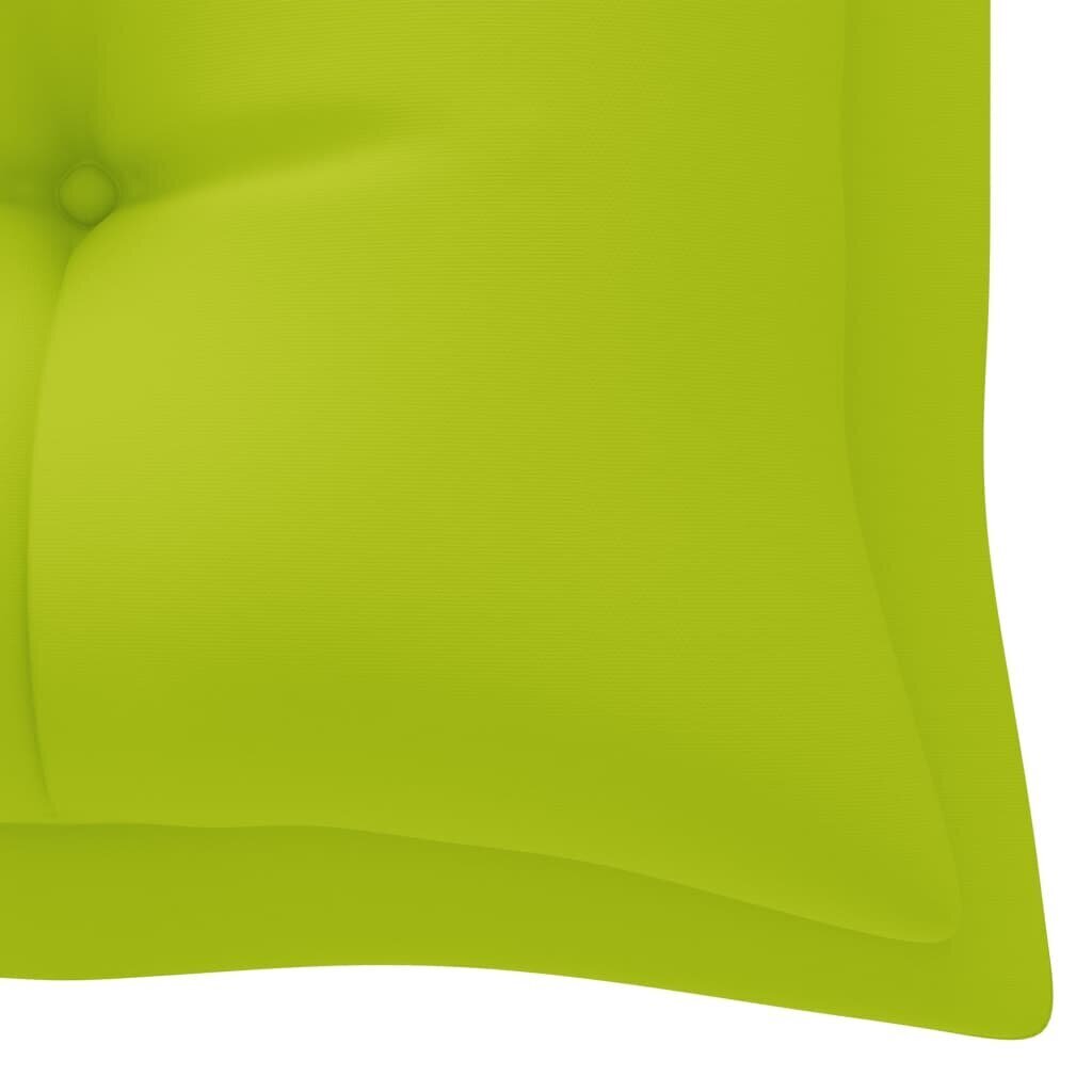 vidaXL dārza sola matracis, 180x50x7 cm, spilgti zaļš audums cena un informācija | Krēslu paliktņi | 220.lv