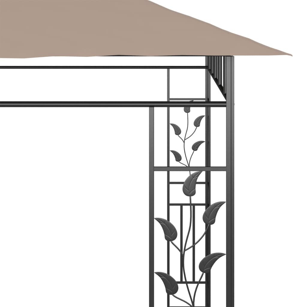 vidaXL dārza nojume ar moskītu tīklu, 6x3x2,73 m, 180g/m², pelēkbrūna cena un informācija | Dārza nojumes un lapenes | 220.lv