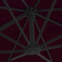 Dārza saulessargs ar alumīnija kātu vidaXL, 300x300 cm, bordo sarkans cena un informācija | Saulessargi, markīzes un statīvi | 220.lv