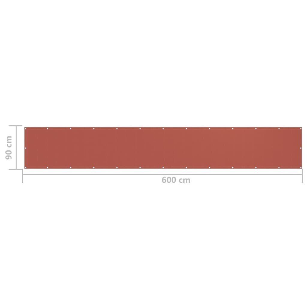 Balkona aizslietnis vidaXL, 90x600 cm, sarkanbrūns цена и информация | Saulessargi, markīzes un statīvi | 220.lv