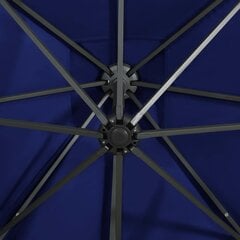 Saulessargs ar kātu un LED gaismām vidaXL, 300 cm, debeszils цена и информация | Зонты, маркизы, стойки | 220.lv